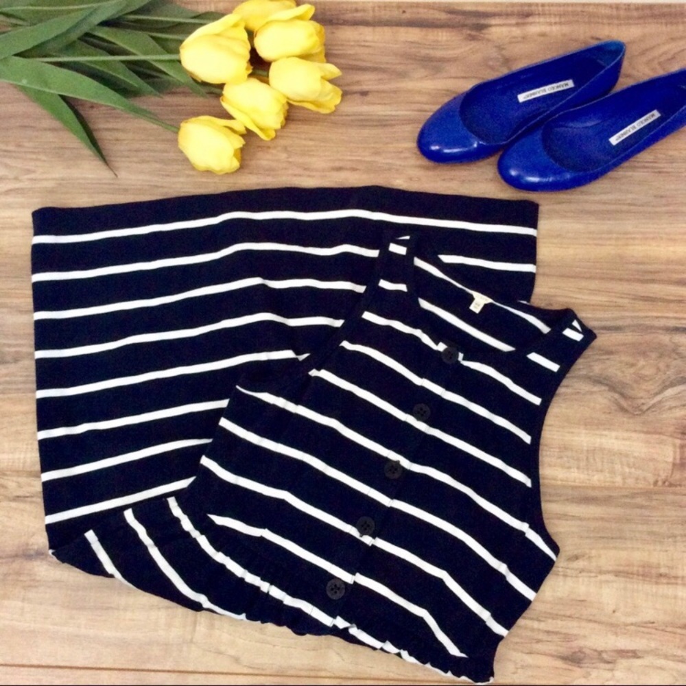 J. Crew Button Front Nautical Striped Dress Sz XS